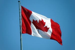 Un'immagine di una bandiera canadese